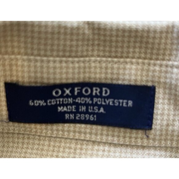 Dover Arrow Oxford Dress Shirt MEns 16 34/35 Tan Button Down - Picture 5 of 7